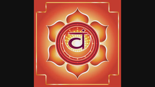 Orange Hindu Symbol representing the Sacral Chakra activation. 
