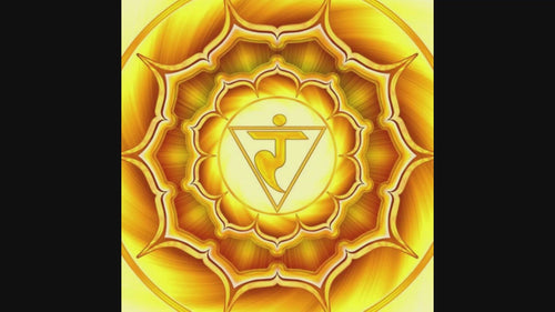 Yellow Hindu Symbol representing the Solar Plexus activation. 